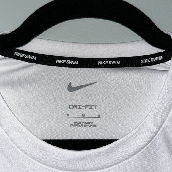 NIKE Men’s Dri-Fit UPF 40+ Hydroguard Swim Shirt White Medium - Picture 4 of 9